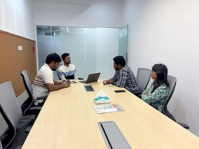 upGrad Coimbatore office - student and parents with the counselling team after their study abroad session